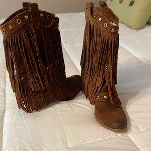 Naughty Monkey fringed boots